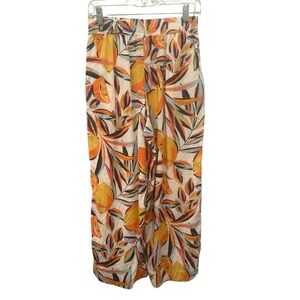 C&C California 100% Linen Tropical Wide Leg Pants Sz Small Resort Coastal Vacay